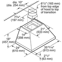 Thermador-Stainless Steel-Hood Shells HPCN36WS